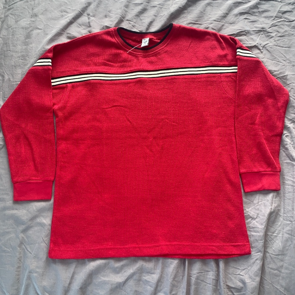 Talent Red White and Black Striped Sweater L